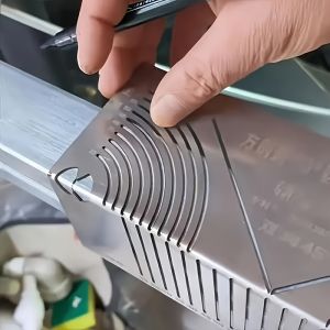 High Precision Folding Ruler 304 Stainless Steel Dual-Use Engraving Tool Multi-Purpose Measuring Tape Adjustable Straight/Arc Marking Uncharged for Home Renovation Garden Farm Construction