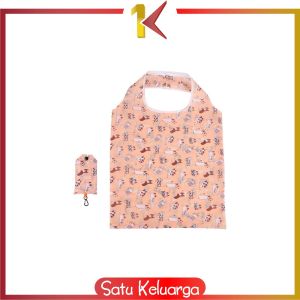 SK-T47 Tas Belanja Lipat Karakter Shopping Bag Reusable Bag Serbaguna / Kantong Belanja Ramah Lingkungan Souvenir Tas Lipat