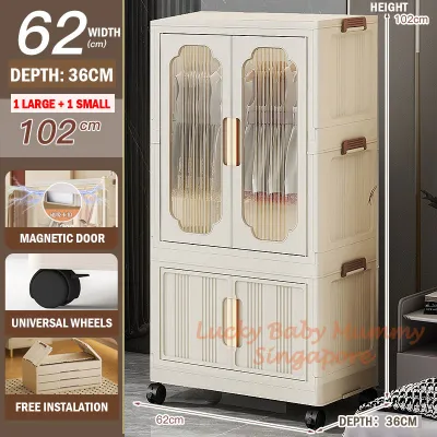 Double Door Wardrobe with Collapsible Cabinet Storage Foldable Installation Free Transparent Clear Bedroom//Fireheart Warrior