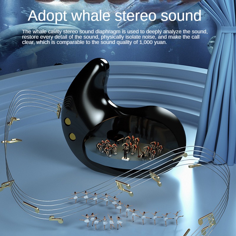 Fone de ouvido Bluetooth intra-auricular sem fio, mini ultrafino, para dormir, com som Hi-Fi e cancelamento de ruído._voghion.com