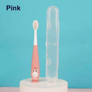 HOMSA 2-12 Years Old Children Toothbrush with Suction Cup Kids Soft Bristle  Cute 3D Rabbit Oral Clean Care