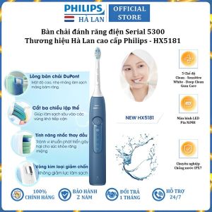 Bàn chải đánh răng điện Sonicare ProtectiveClean serial 5300 thương hiệu Hà Lan cao cấp Philips HX5181 5 chế độ - Bảo Hành 24 Tháng