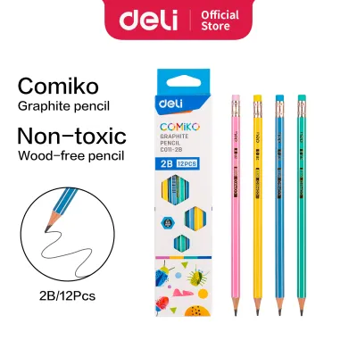 Deli Pencil / Pensil 2B Hexagonal Lapisan Luar Warna Pastel Kemasan Kotak 12pcs EC011-2B