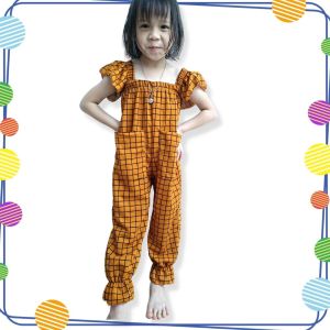 Daigo CARLA Jumpsuit Korean Style Anak Perempuan Lucu Jumpsuit Anak Cewek Bahan Premium Voxy Crepe Jumpsuit Anak 1 2 3 4 5 6 Tahun Terbaru Baju Kodok Lucu Anak Perempuan  TOKO MVKIDS FUUKA