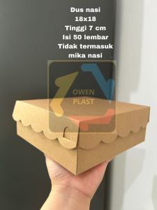 DUS NASI DUS SELAMETAN DUS NASI KOTAK DUS CATERING DUS NASI 18X18 20X20 50 LEMBAR