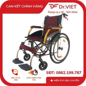 Xe lăn nhôm du lịch Lucass X-65 Hỗ trợ chăm sóc người già người bệnh người bị chấn thương