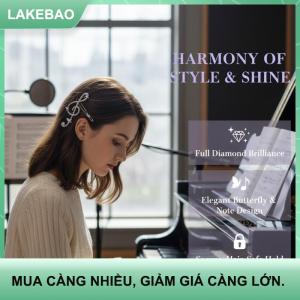 【LAKEBAO】 Độc đáo Rhinestone âm nhạc Lưu ý tóc Clip sáng tạo Studded Phụ kiện tóc bên mũ nón cho các trường học hoặc lễ kỷ niệm