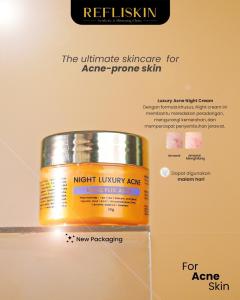 Refli Night Cream Luxury 10gr - Luxury Night Cream - 2 Varian - Mencerahkan - Mengencangan Kulit - Memudarkan Flek - Mengangkat Sel Kulit - Ratu Kosmetik Online