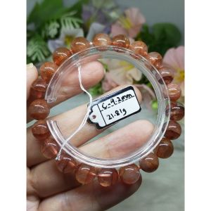 Brazil Red Hematoid Quartz Bracelet/8-9mm+/天然巴西红胶花手串
