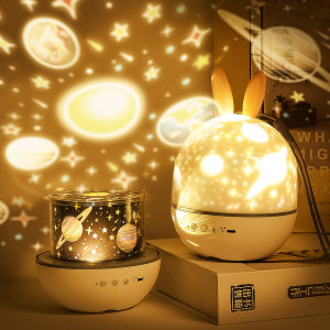 Elf Projection Lamp Starry Sky Night Light Music Box Table Lamp Fairly Lights LED Galaxy Star Lights Colorful Rotate Flashing Star Light Bedroom Lamp Led Projection Home Decor Kids Christmas Gift