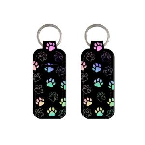 Lovely Cats Claw Lip Balm Holder Keychain Clip On Lipstick Sleeve Holder Bag Charm Keyring Travel Accessories