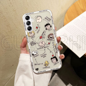 เคสโทรศัพท์ Samsung A54 5G A34 5G ลายน่ารักการ์ตูนสนูปี้ชาร์ลีเพื่อนที่ปกป้องกล้องได้เต็มรูปแบบนิ่มโปร่งใสปลอกซิลิโคนเคสGalaxy A34 5G A54 5G เคสโทรศัพท์กรณี