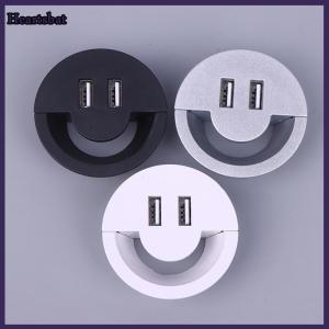 [Heartsbat] 50Mm Dây Lỗ Bìa Vòng Nhà Văn Phòng Bảng Ổ Cắm Cổng Dòng Hộp Máy Tính Bàn Dây Grommet Với 2 Cổng USB Cáp Tổ Chức