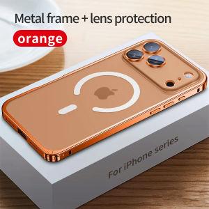 Aluminum Metal Case For iPhone 17 ProMax 16 15 14 13 12 Pro Max Plus with Magsafe Magnetic Charging Glass Protector