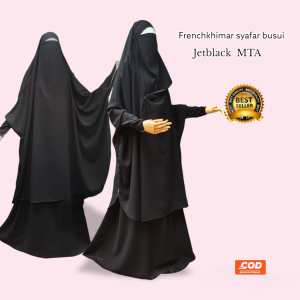 Frenchkhimar Busui safar Jetblack MTA termurah set french khimar
