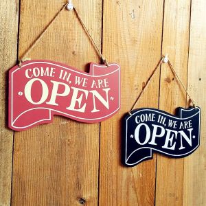 Signboard Open Closed Close Buka Tutup  Waktu Operation Business Wooden  Sign craft   signboard premium quality Decorative Doorplate Creative Wood In Business Welcome Brand Bar Wall Decoration开关门牌