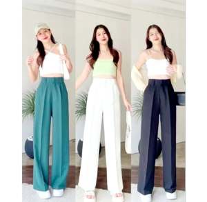 Elegant High-Waist Wide-Leg Full-Length Pants for Women EE