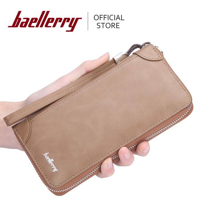 New Baellerry Men PU Leather Functional Long Wallet Vintage Purse