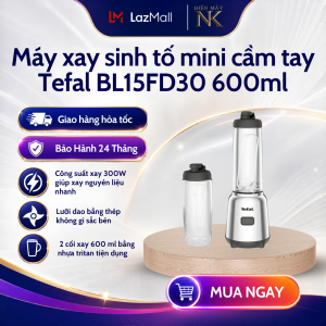 Máy xay sinh tố mini cầm tay Tefal BL15FD30 Mix & Move 600ml | Công suất 300W - Bảo Hành 24 Tháng