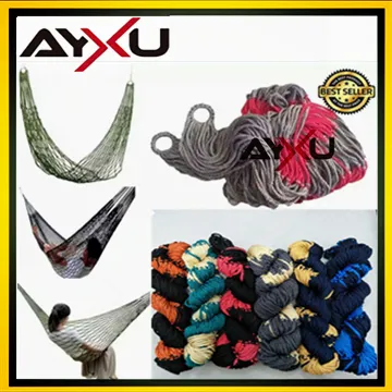 AYXU Portable Hammock Mesh Net Rope Outdoor Camping Garden Swing Hanging Bed Indoor Home Use Bedroom