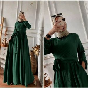 SENNA STORE Aleta Maxy Dress Terbaru 2023 Bahan Cringkel Airflow Nyaman Kekinian Trendy Fashion OOTD