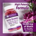 Rejuvicare Biotin Gummies 10,000mcg for Beautiful Hair, Skin and Nails, 30 servings. 