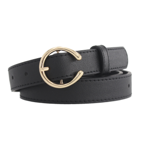 Korean Women Vintage Metal Boho Leather Round Buckle Waist Belt # LX0716