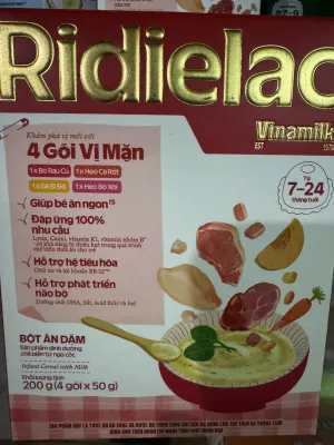 Bột ăn dặm RIDIELAC GOLD 4 Vị Mặn - Hộp giấy 200g