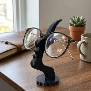 SFFGF Abstract Face Shaped Side-Face Shaped Eyeglass Holder Creative Artistic Curved Design Desk Decor Minimalist Lightweight Eyewear Display Rack Nightstand Decor