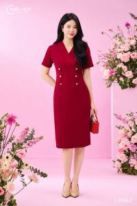 Đầm thiết kế tinh tế thanh lịch với chất liệu Xẹc Ý cao cấp có độ co giãn nhẹ DD4L0962 Thương hiệu Thiều Hoa