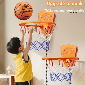 KIDS COY Cartoon Animal Baby Basketball Toy Set Inflatable Ball Foldable Kids Basketball Set Basketball Training Toy No-Drill Installation Toddler Basketball Hoop Indoor Play