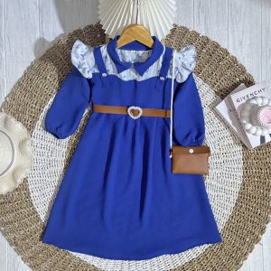 Gamis Laura Anak Perempuan 1-9 Tahun Free Sabuk dan Tas Gamis Crinkle Terbaru