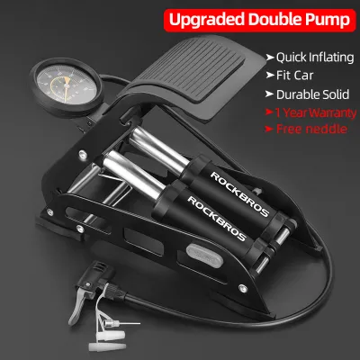 【Local Delivery】ROCKBROS Foldable Foot Air Pump High Pressure MTB Pump Portable Motorcycle Tire Inflator Bike Accessories