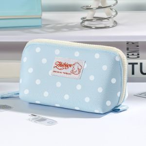 UIJV098361 Nhiều Ngăn Hộp đựng bút chì Khóa Họa tiết chó chấm bi Túi đựng bút Phong cách tươi Dung lượng lớn Túi đựng bút chì Sinh viên