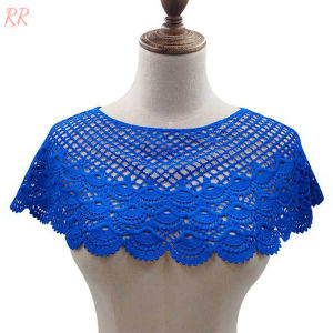 RR คอผ้าคลุมไหล่ลายคลื่น Patchworks Trim ที่ถอดออกได้ครึ่งเสื้อผ้าคลุมไหล่ผาปิดแบบกระดุมตกแต่งใหม่ ผ้าคลุมไหล่ถักสำหรับผู้หญิงสำหรับงานแต่งงานชุดราตรีเจ้าส