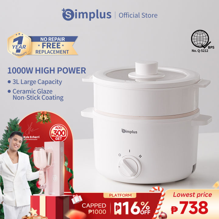 Simplus 1.5L Electric Cooker Multi Cooker Multi Function Rice Cooker Pot 1.5L Non Stick Hot Pot Lazada PH