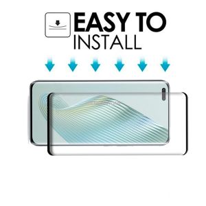 9H Curved Edge Full Cover Screen Protector For Honor Magic5 Magic 5 Pro Magic5Pro Hot Bending Tempered Glass Curved Screen Protector Film Full Coverage Front Film