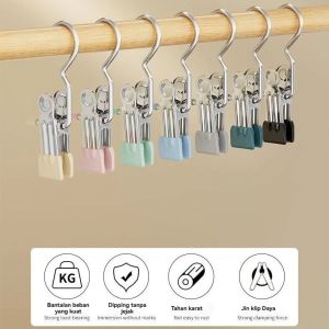 Fast market- Gantungan Serbaguna Hanger Kaos Kaki Gantungan Dengan Penjepit Chrome Henger Gantungan Baju Gantungan03