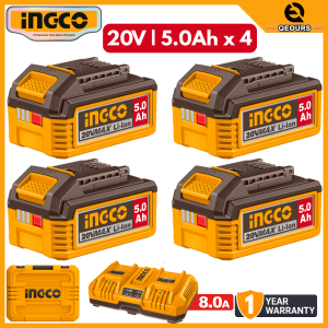 INGCO 20V BATTERIES & CHARGER KIT | HARD CARRYING CASE | FBCLI20285