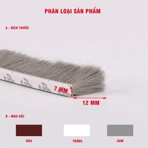 2 Mét Ron sợi dán khe khung cửa tấm chắn chống bụi gió hơi điều hòa dài 12mm - Sản phẩm tốt đạt chất lượng cao