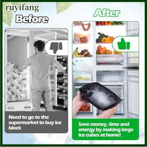 ruyifang แม่พิมพ์น้ำแข็งขนาดใหญ่พิเศษแม่พิมพ์ซิลิโคนก้อนน้ำแข็งขนาดใหญ่เครื่องทำน้ำแข็งแบบนำกลับมาใช้ใหม่ได้ถาดน้ำแข็งขนาดใหญ่สำหรับบ้าน