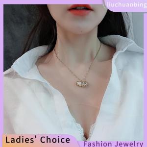 [COD] liuchuanbing Jewellery สร้อยคอไข่มุกสำหรับผู้หญิงที่เต็มไปด้วยหินแกรนิตสร้อยคอจี้ไทเทเนียมสร้อยคอโลหะไม่เสื่อมเสีย