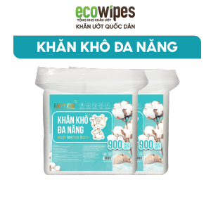 HÀNG CÔNG TY_Combo 05 túi khăn vải khô đa năng cao cấp HappyKids 600G không mùi an toàn cho bé