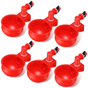 Spot goods Automatic Chicken Drinking Cup 6/12/24 for Poultry Floating Gravity Drinking System Poultry Drinker Kit Chicken Drinker with Mounting Hole Opener