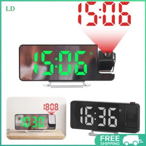 COD [Free Shipping] Compact Projection Alarm Clock with Adjustable Brightness Digital Clock and Candleholder for Night Use