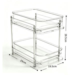 Under Sink Organizer Acrylic Pull Out Rack Kitchen Organiser Bathroom Cabinet Shelf