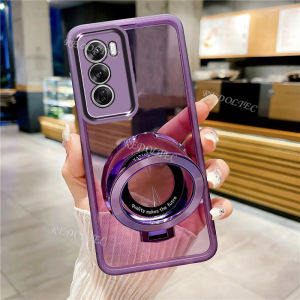 Case OPPO RENO 12 / 12 PRO Soft Case New Design Magnetic Stand Holder Transparent Casing Silikon Hp