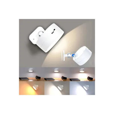 【Must-Have Style】 Magnetic LED Wall Rechargeable Reading Lights 360° Rotation Touch Remote Control Cabinet Spotlight Night Lamp