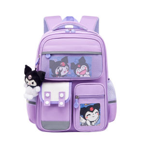 2024 New Sanrio Kuromi Double-Deck Big Capacity School Bag For Girl Waterproof Bagpack Student
