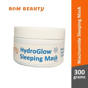 ROM Beauty HydroGlow Sleeping Mask with Niacinamide & Aloe Vera Gel Extract 300g for Deep Overnight Hydration